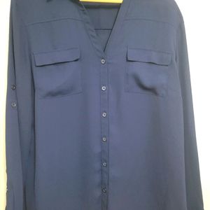 NY & Co. Women's Blouse, Navy Blue, Size XL